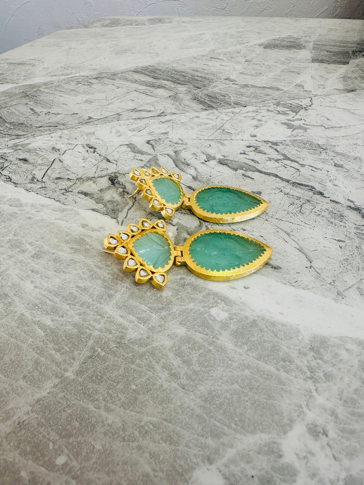 Green Pastel Gemstone Earrings