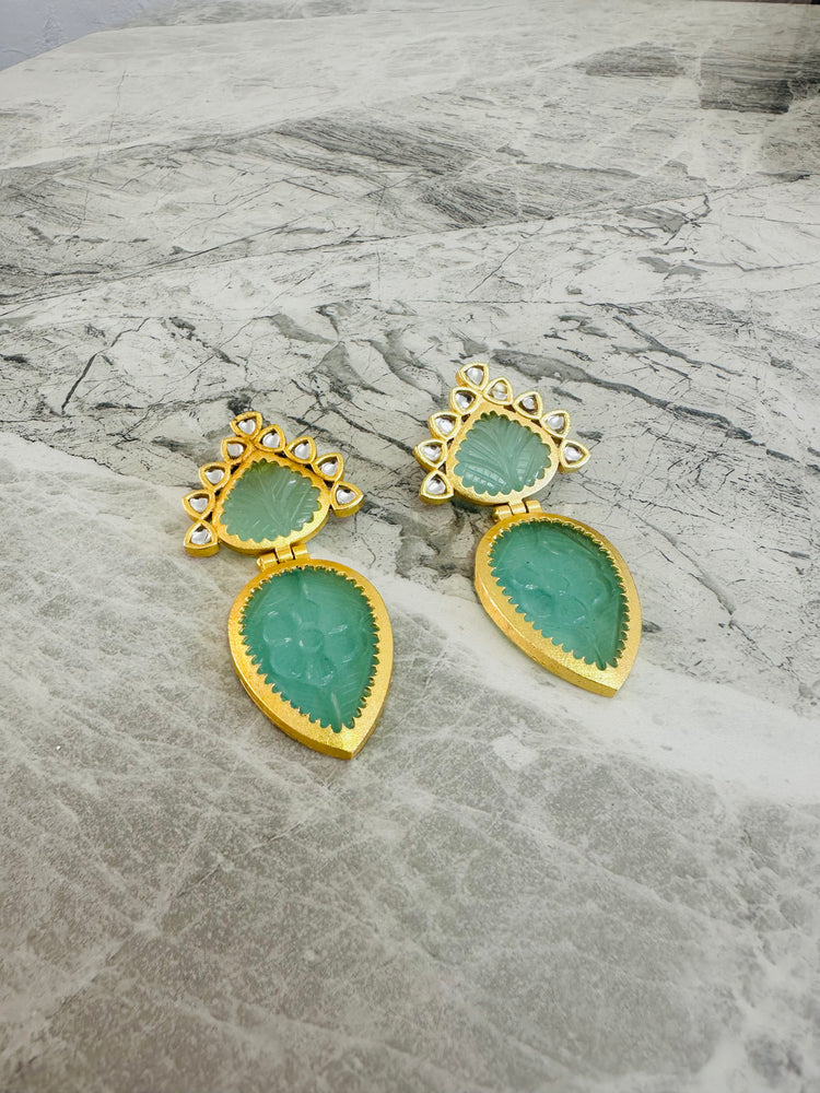 Green Pastel Gemstone Earrings