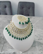 Royal Green and White Pearl necklace set