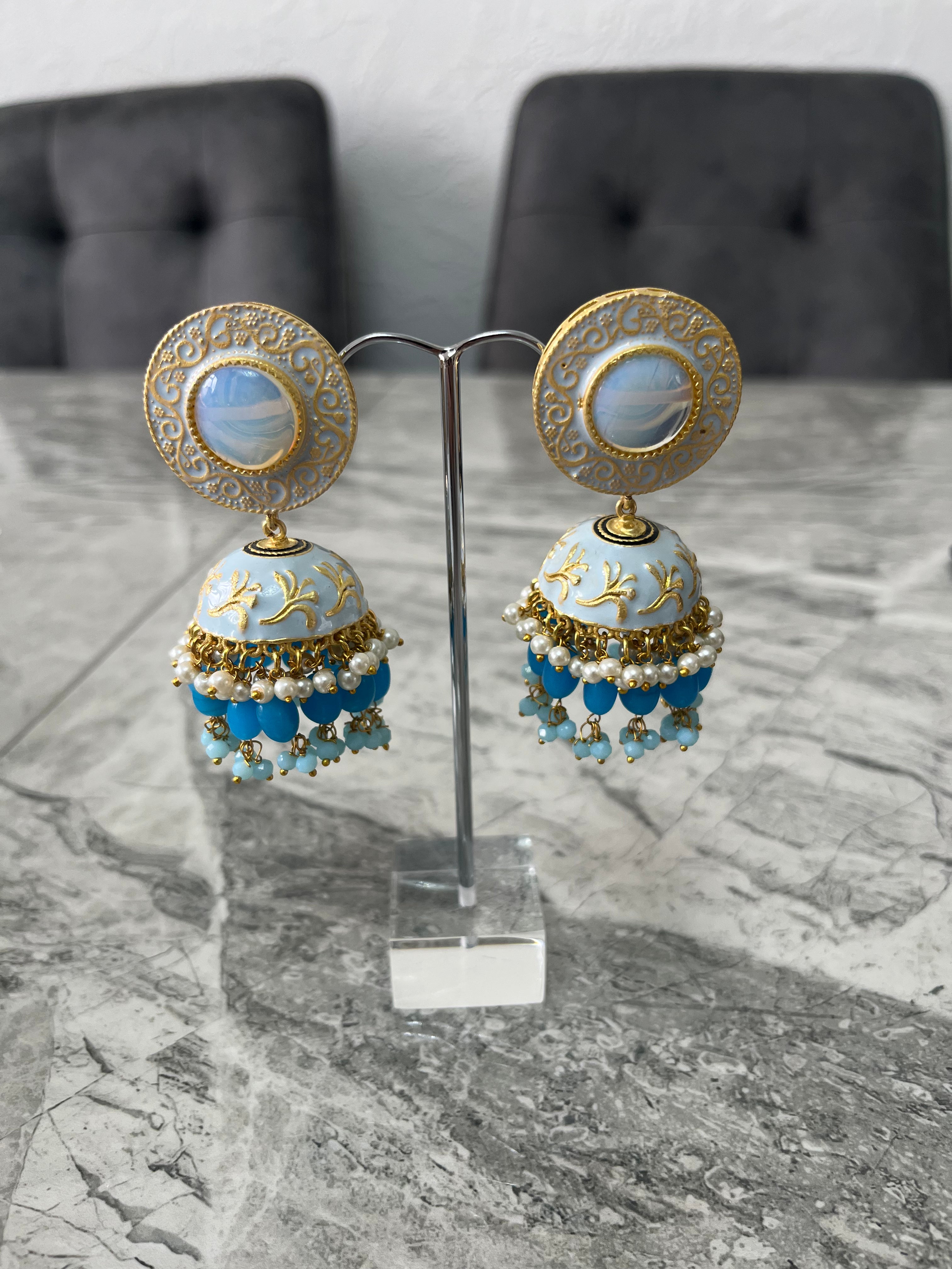 Blue jhumka clearance