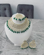 Royal Green and White Pearl necklace set