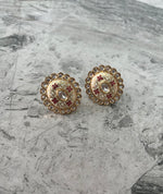 Classic Gold/Maroon Earrings