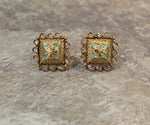 Classic Gold & Mint Green Earrings