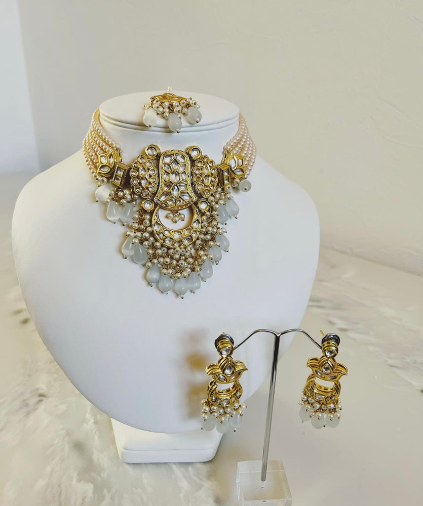 Royal necklace,earring and tikka set